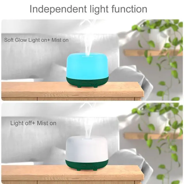 Alt view image 5 of 7 - 300ML Aromatherapy Diffuser for Home, Quiet Diffuser for Essential Oils with Remote Control, 7 LED Color Changing Light, Scent Cool Mist Air Humidifier