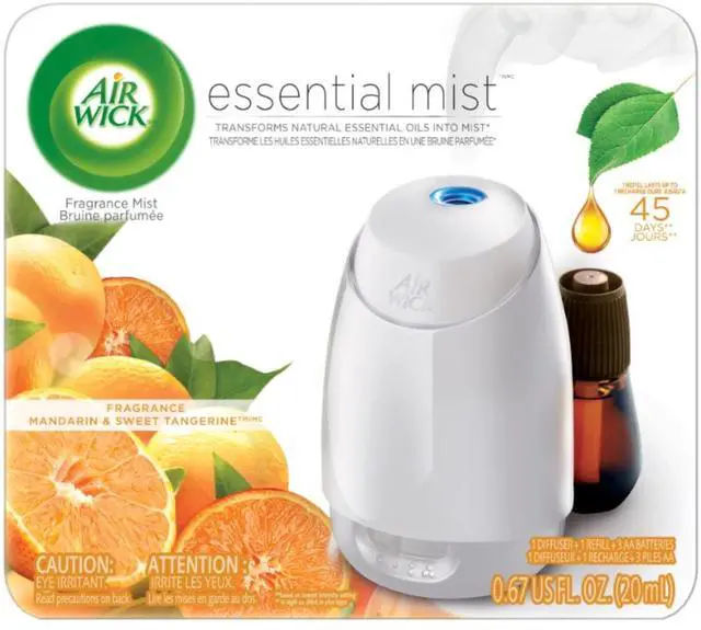 Main image of Essential Mist, Essential Oil Diffuser (Diffuser + 1 Refill), Mandarin & Sweet Tangerine, Air Freshener