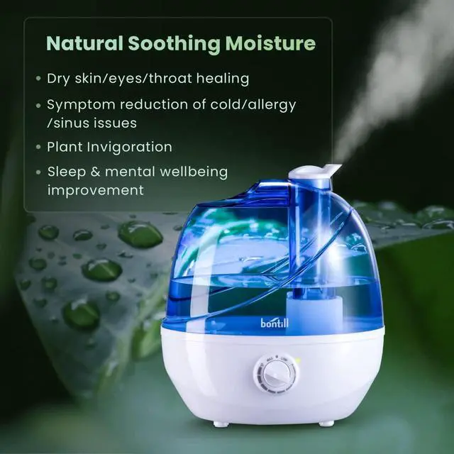 Alt view image 6 of 7 - Cool Mist Humidifiers for Bedroom & Large Room (2.5L Water Tank) Quiet Ultrasonic Air Humidifier For Babies Nursery, Office, Indoor Plants & Whole House -Adjustable 360 Rotation Nozzle, Auto-Shut Off