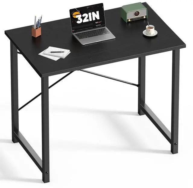 Main image of 32 Inch Office Small Computer Desk Modern Simple Style Writing Study Work Table for Home Bedroom - Wood Black