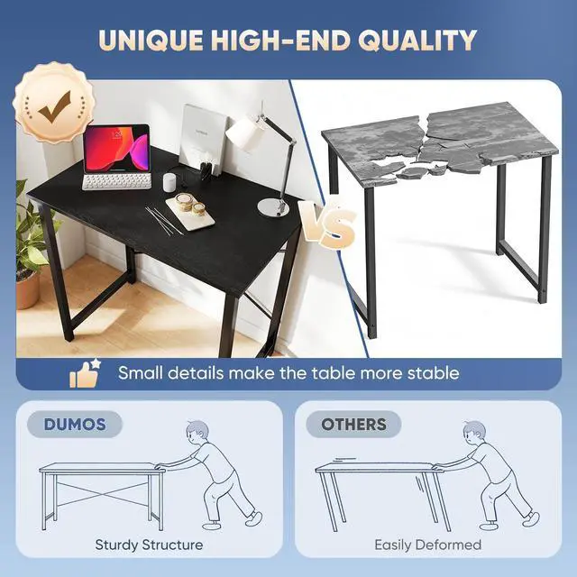 Alt view image 5 of 7 - 32 Inch Office Small Computer Desk Modern Simple Style Writing Study Work Table for Home Bedroom - Wood Black