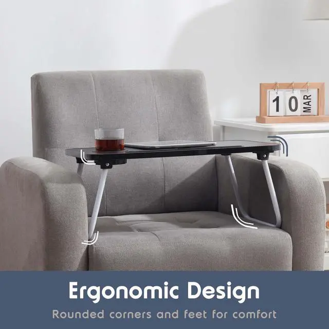 Alt view image 6 of 7 - Laptop Bed Tray Table, Laptop Stand, Portable Lap Desks with Foldable Legs, Reading Desk for Sofa Couch Floor - Small