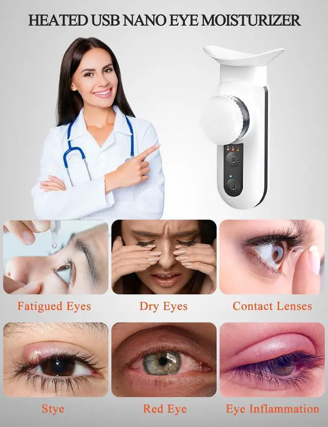 Alt view image 4 of 7 - Heated USB Nano Eye Moisturizer & Soother, Off White