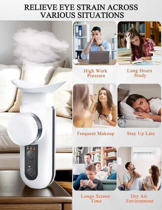 Alt view image 6 of 7 - Heated USB Nano Eye Moisturizer & Soother, Off White