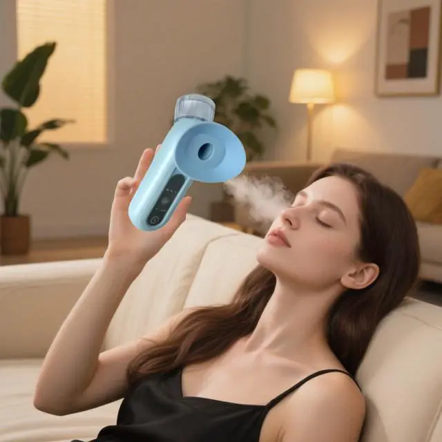 Alt view image 7 of 7 - Eye Mist Steam Sprayer for Relief Dry Eyes, Eye Treatment, Portable Heated Eye Masks, Mini Eye Moisturizing Cleaning Soothing Steamer, Blue