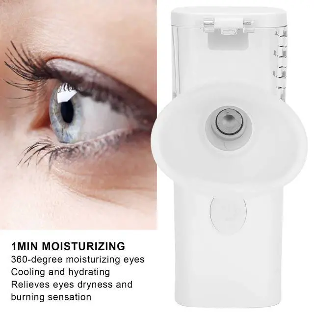 Alt view image 5 of 7 - Dry Eye Humidifier Mist Sprayer - Portable Moisturizing Machine, Cool Steamer, Fast Steam Sprayer for Eye Skin Care, Makeup (White)