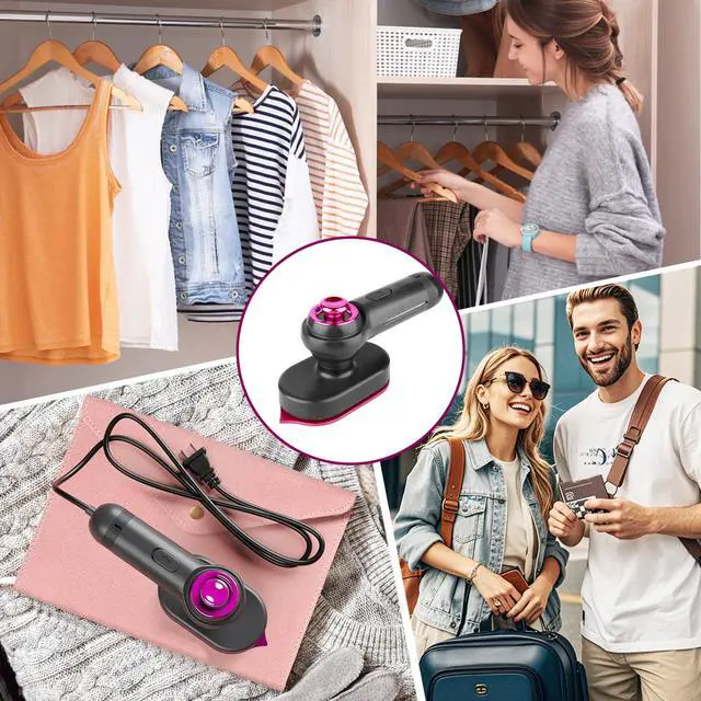 Alt view image 5 of 5 - Ultra-Light 2-in-1 Mini Steam Iron, Portable Travel Steam Iron with 60ml Large Tank, 90° Rotatable Handle & Precision Tip for Collars, Handheld Clothes Steamer for Home, Office, Dorm