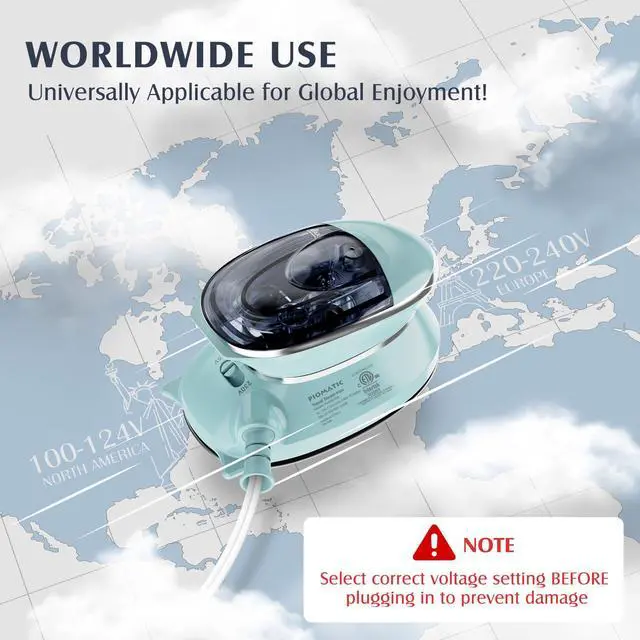 Alt view image 2 of 7 - Travel Iron Mini with Steam for Clothes with Dual Voltage, Portable Mini Ironing Machine with Non-Stick Soleplate, Small Iron for Sewing, Quilting and Handcraft