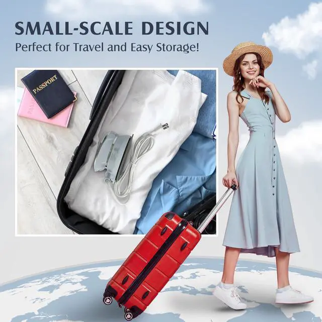 Alt view image 3 of 7 - Travel Iron Mini with Steam for Clothes with Dual Voltage, Portable Mini Ironing Machine with Non-Stick Soleplate, Small Iron for Sewing, Quilting and Handcraft