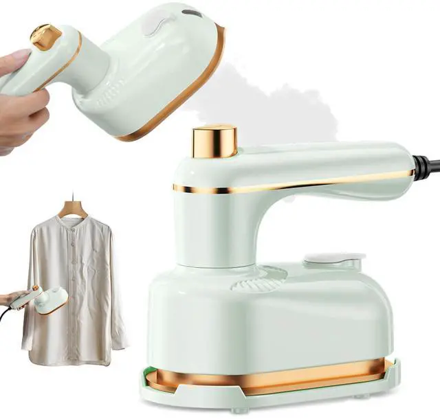 Main image of Handheld Steam Iron with Anti-Scalding Base,2026 New1000W Portable Fabric Steamer for Clothes,2-in-1 Steamer and Irons, 10S Fast Heat-Up,180° Swivel Handle Mini Travel Iron for Home,Travel (Green)