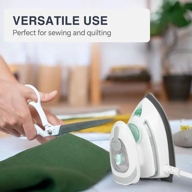Alt view image 5 of 7 - Mini Travel Steam Iron for Clothes with Dual Voltage, Temperature Control, Non-Stick Soleplate and Cord Storage, Ideal for Sewing, Quilting and Handcraft