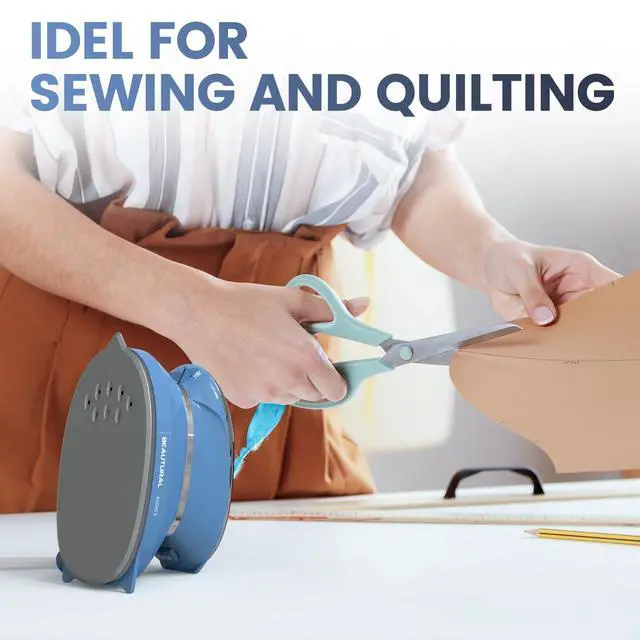 Alt view image 6 of 7 - Mini Travel Steam Iron for Clothes with Dual Voltage, Non-Stick Soleplate, One Temperature Technology, Detachable Water Tank, Ideal for Sewing, Quilting and Handcraft