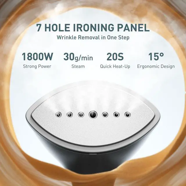 Alt view image 6 of 6 - Upgrade Steamer for Clothes,1500W 30s Quick Heat Handheld Clothes Steamer,Fabric Wrinkles Remover Garment Steamer with Smart LCD,2 in 1 Clothing Iron with 300ml Tank and Fabric Brush (25s Quick Heat)