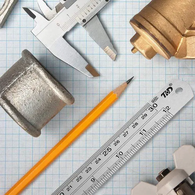 Alt view image 7 of 7 - Ruler Metal Straight Edge Stainless Steel Ruler 6 Inch 8 Inch 12 Inch 16 Inch Ruler Set Rulers Bulk Set of 4