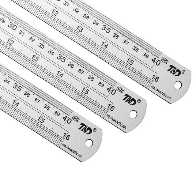 Alt view image 3 of 7 - Ruler Metal Straight Edge Stainless Steel Ruler 16 Inch Ruler Set Rulers Bulk 2 Pack