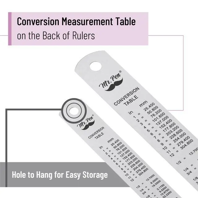 Alt view image 3 of 7 - 6 inch and 12 inch Metal Rulers, Pack of 2