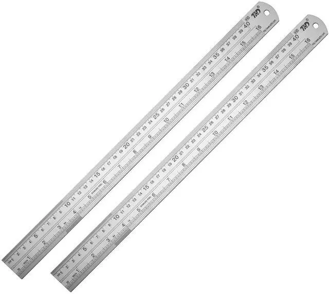Main image of Ruler Metal Straight Edge Stainless Steel Ruler 16 Inch Ruler Set Rulers Bulk 2 Pack