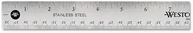 Main image of 10416 15" Stainless Steel Office Ruler with Non Slip Cork Base