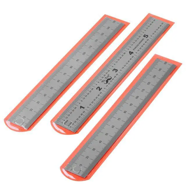 Alt view image 5 of 7 - Machinist Ruler, 3 Pack, Metric, Precision, Stainless Steel, 6 inch