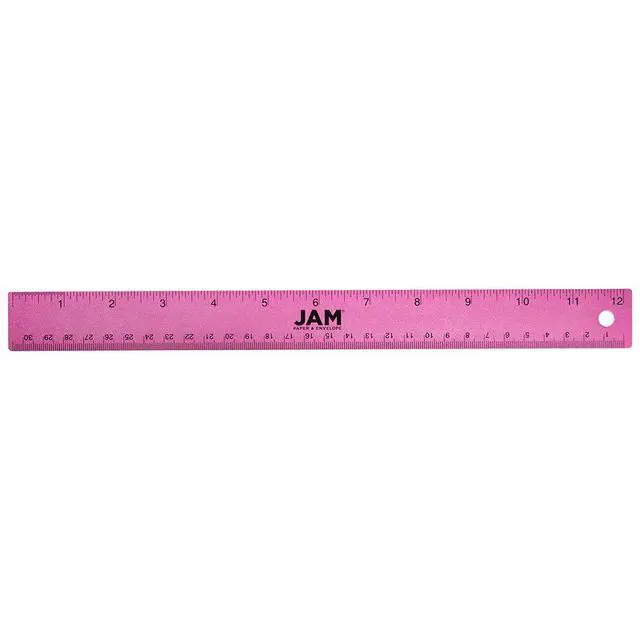 Alt view image 6 of 7 - PAPER Strong Aluminum Ruler - 12 Inch - Metal Ruler with Non-Skid Cork Backing - Fuchsia Metallic