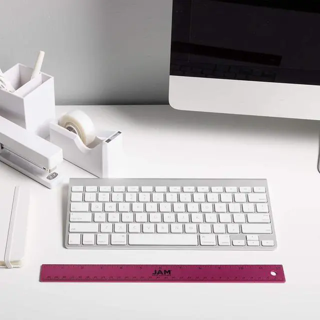 Alt view image 7 of 7 - PAPER Strong Aluminum Ruler - 12 Inch - Metal Ruler with Non-Skid Cork Backing - Fuchsia Metallic