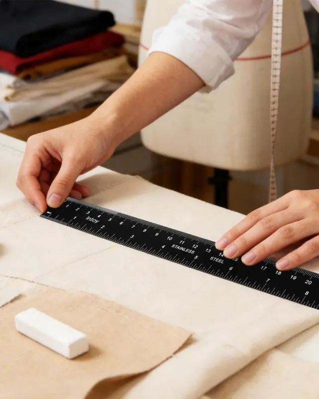 Alt view image 7 of 7 - Metal Ruler 12 Inch and 6 Inch with Metric Scales Millimeter, Centimiter, and Conversion Table, Easy to Read Straight Edge Starts at 0, Stainless Steel Rule for School and Office, 2 Pack