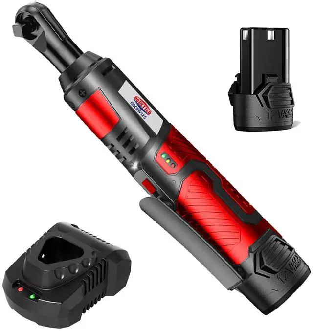 Main image of Cordless Ratchet Wrench 3/8 Electric Ratchet Wrench, 55 N·m Power Ratchet Tool with 2 Ah Lithium Batteries and Quick Charger -DBCRW12S