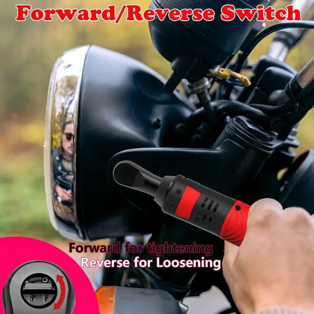 Alt view image 3 of 6 - Cordless Ratchet Wrench 3/8 Electric Ratchet Wrench, 55 N·m Power Ratchet Tool with 2 Ah Lithium Batteries and Quick Charger -DBCRW12S