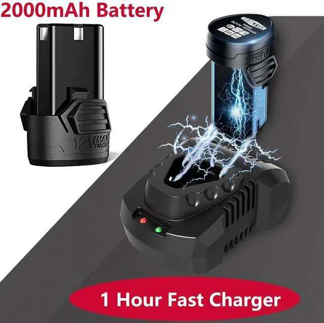 Alt view image 6 of 6 - Cordless Ratchet Wrench 3/8 Electric Ratchet Wrench, 55 N·m Power Ratchet Tool with 2 Ah Lithium Batteries and Quick Charger -DBCRW12S