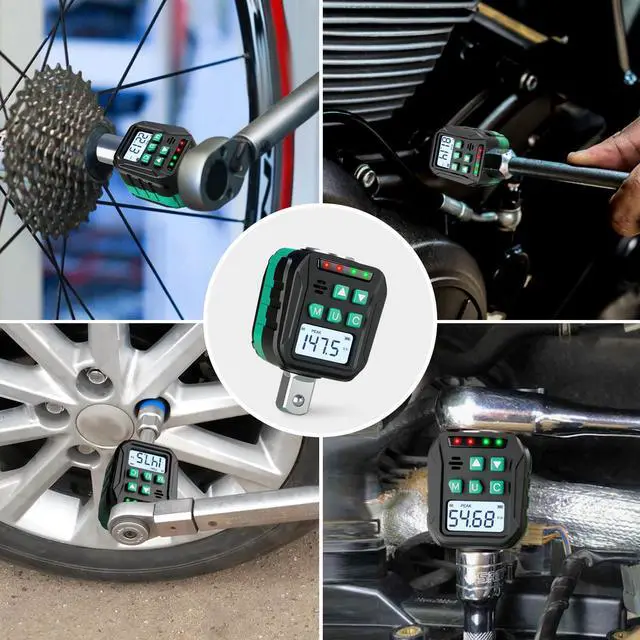 Alt view image 7 of 7 - 1/2-Inch Digital Torque Adapter, 7.38-147.5 Ft.lb/10-200 N.m, Electronic Torque Wrench Converter with ±2% Accuracy, Preset Function, Data Storage, 3/8 & 1/4 Adapter for Bike, Moto, Car
