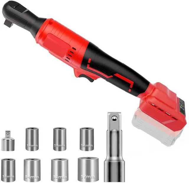 Main image of Cordless Ratchet Wrench 3/8" Compatible for Mil-waukee 18V Battery,500RPM Brushless Electric Ratchet Wrench,75 Ft-lbs Power Wrench Ratchet,7 Sockets, 1/4" Adapter, 3" Extension BarTool only