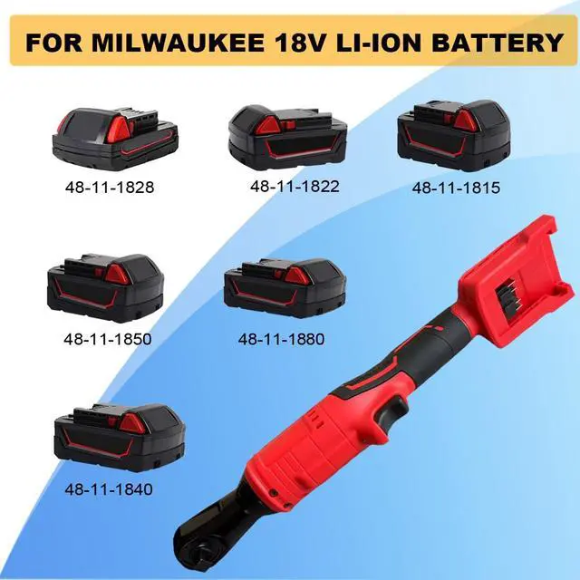 Alt view image 5 of 6 - Cordless Ratchet Wrench 3/8" Compatible for Mil-waukee 18V Battery,500RPM Brushless Electric Ratchet Wrench,75 Ft-lbs Power Wrench Ratchet,7 Sockets, 1/4" Adapter, 3" Extension BarTool only