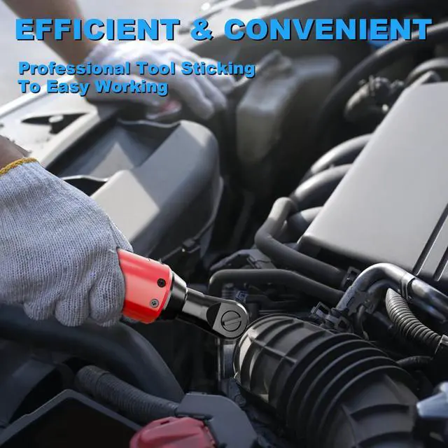 Alt view image 4 of 7 - Cordless Electric Ratchet Wrench 3/8 Drive, 30 Ft-lbs Torque & 300 RPM, Power Ratchet Wrench Set With Variable Speed, LED Light, 2 Packs 2.0Ah Battery, Fast Charger, 7 Sockets