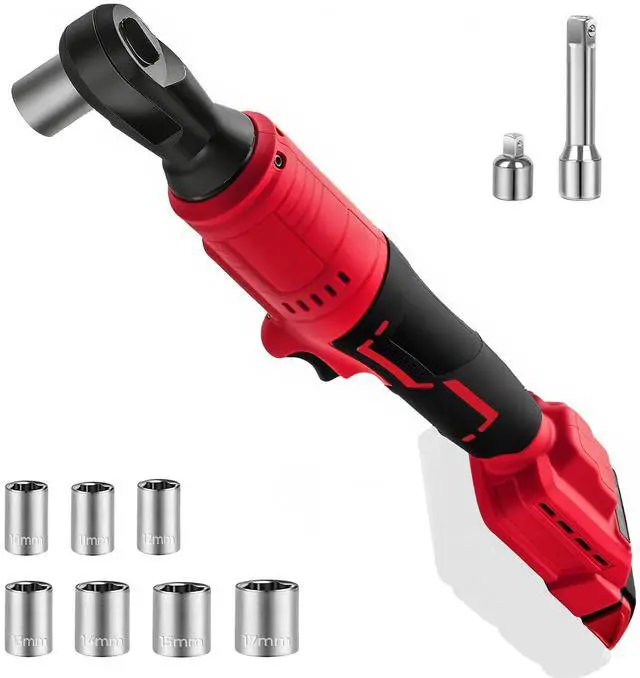 Main image of 3/8" Ratchet Wrench Compatible with Milwaukee 18v Battery,Brushless Motor 400rpm Variable Speed 45 Ft-lbs(60 N.m) Ft-Ibs Power Tools 7 Sockets, 1/4" Adapter, 3" Extension Bar for car