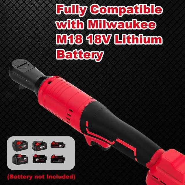 Alt view image 3 of 7 - 3/8" Ratchet Wrench Compatible with Milwaukee 18v Battery,Brushless Motor 400rpm Variable Speed 45 Ft-lbs(60 N.m) Ft-Ibs Power Tools 7 Sockets, 1/4" Adapter, 3" Extension Bar for car
