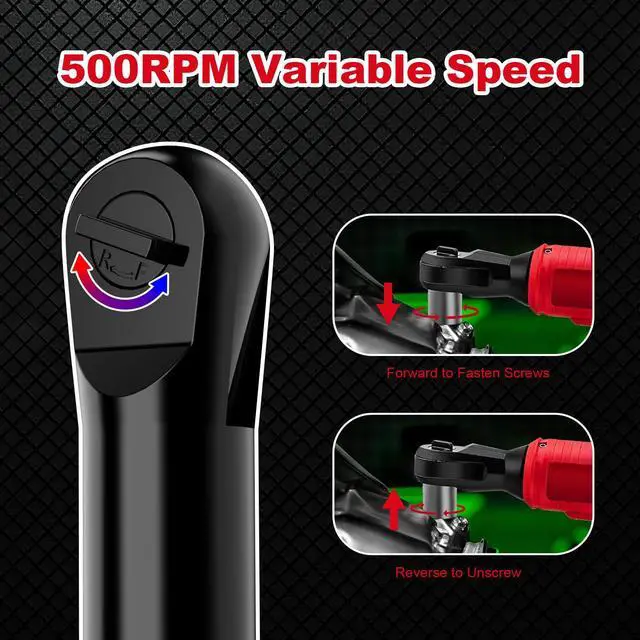 Alt view image 4 of 7 - 3/8" Ratchet Wrench Compatible with Milwaukee 18v Battery,Brushless Motor 400rpm Variable Speed 45 Ft-lbs(60 N.m) Ft-Ibs Power Tools 7 Sockets, 1/4" Adapter, 3" Extension Bar for car