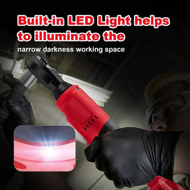 Alt view image 6 of 7 - 3/8" Ratchet Wrench Compatible with Milwaukee 18v Battery,Brushless Motor 400rpm Variable Speed 45 Ft-lbs(60 N.m) Ft-Ibs Power Tools 7 Sockets, 1/4" Adapter, 3" Extension Bar for car