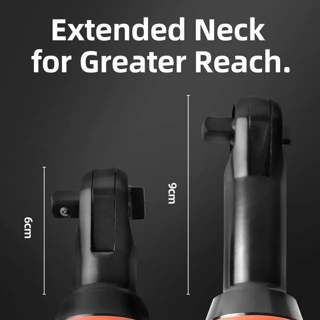 Alt view image 3 of 7 - Extended Cordless Electric Ratchet Wrench Set,40 Ft-lbs, 300 RPM, Brushless, Variable Speed Trigger, 3/8" 16.8V Power Ratchet Tool Kit With 1 * 1500mAh Lithium-Ion Battery And Charger