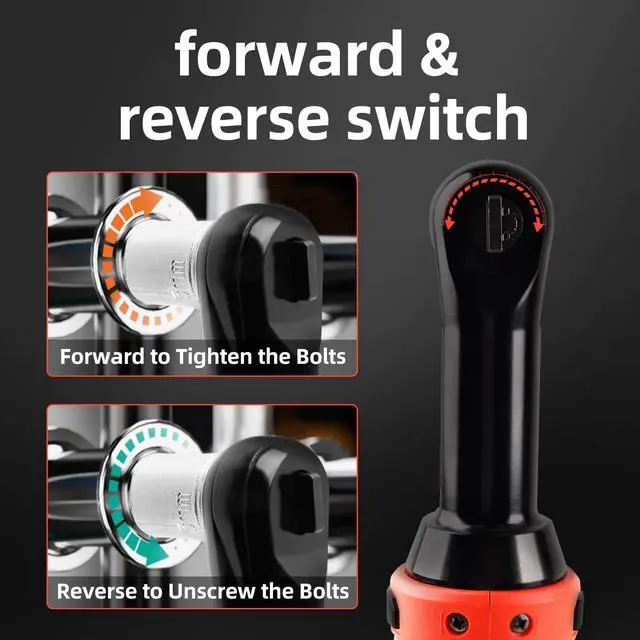 Alt view image 4 of 7 - Extended Cordless Electric Ratchet Wrench Set,40 Ft-lbs, 300 RPM, Brushless, Variable Speed Trigger, 3/8" 16.8V Power Ratchet Tool Kit With 1 * 1500mAh Lithium-Ion Battery And Charger