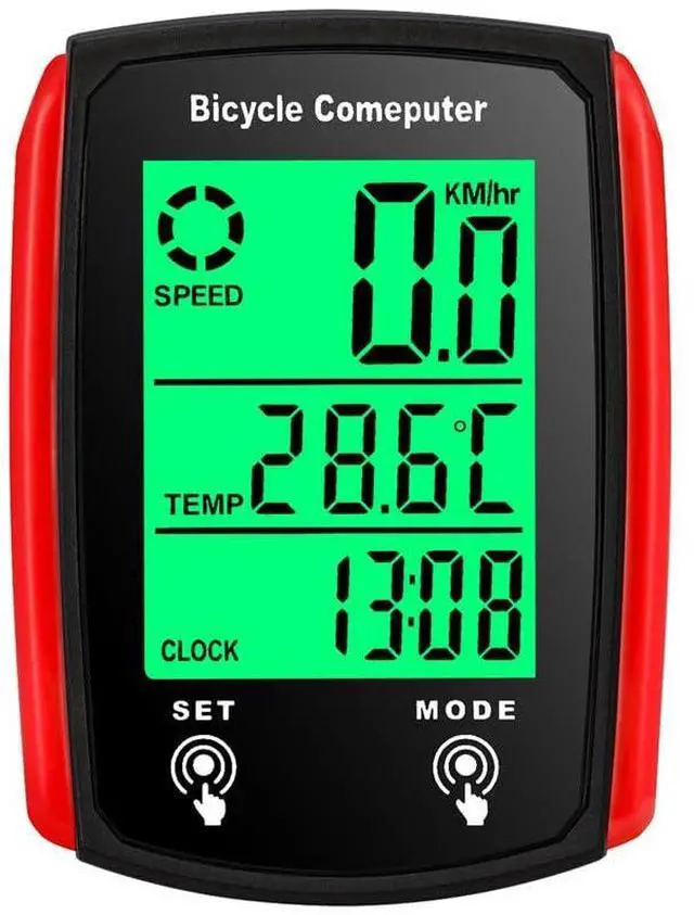 Main image of Cycling Computer Speed Sensor for Cycling Bike Sensor for Cycling Computers Cycle Digital Odometer Computer Waterproof LCD RED