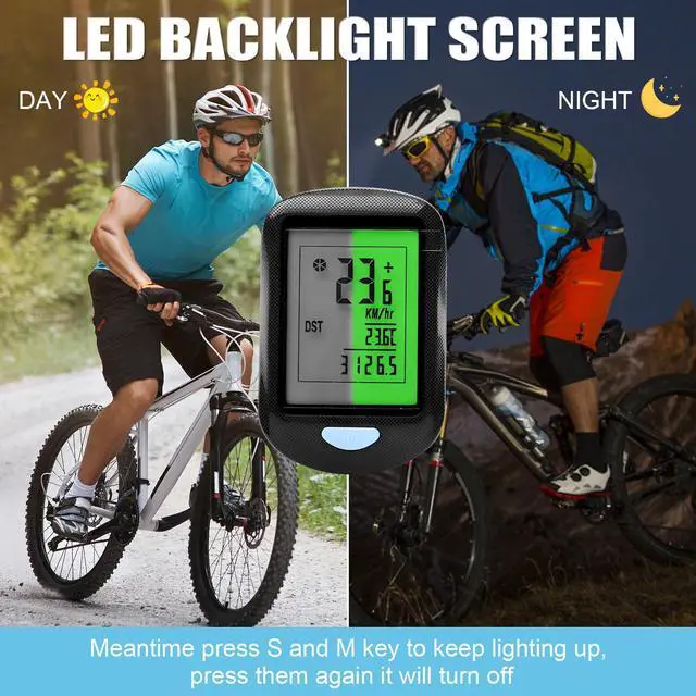 Alt view image 4 of 7 - Bike Computer Wireless, Multi-Functions Waterproof Bike Odometer and Speedometer mph, Cycling Speed Tracker with 2.9'' LCD Screen Backlight for Bicyclist, Men, Women, Kids