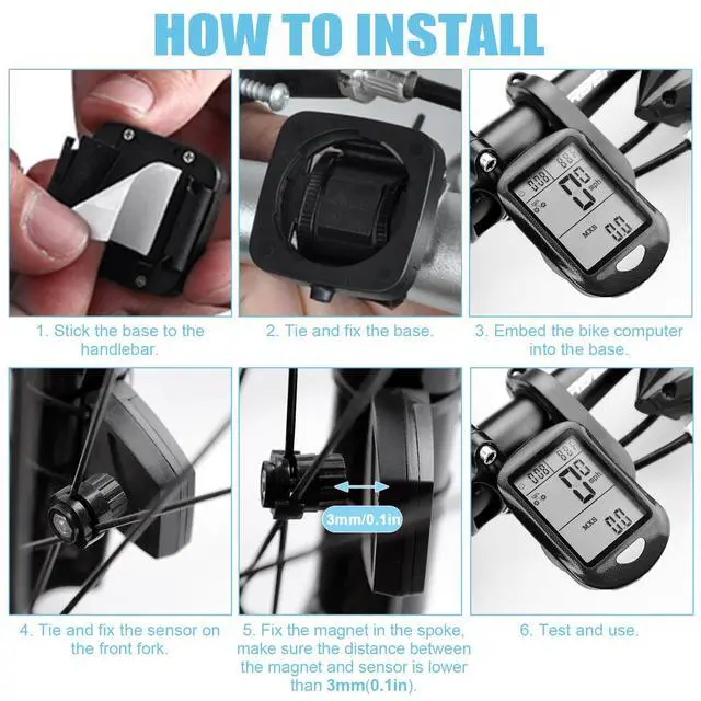 Alt view image 7 of 7 - Bike Computer Wireless, Multi-Functions Waterproof Bike Odometer and Speedometer mph, Cycling Speed Tracker with 2.9'' LCD Screen Backlight for Bicyclist, Men, Women, Kids