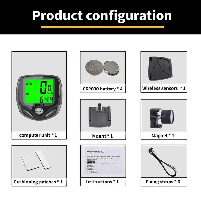 Alt view image 5 of 7 - Bike Speedometer, Bicycle odometers,Bicycle Speedometer Wireless Cycle Bike Computer Waterproof Bike Odometer with LCD Display Speedometer Accurate Speed Tracking & Multi-Function
