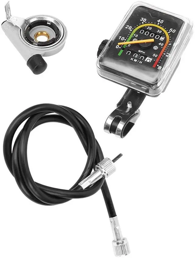 Alt view image 7 of 7 - Speedometer for Bicycle Mechanical mph and Wired Distance narioote Odometer myometer mileometer Silver Bikes Mountain in Miles an Hour