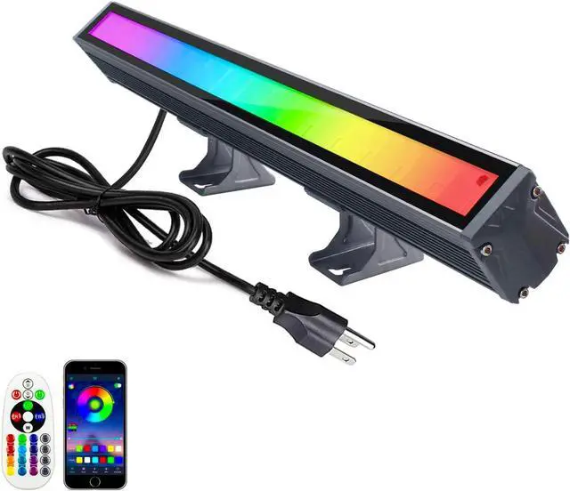 Main image of 48W LED RGB Color Changing Flood Light, Wall Washer Light Bar with Remote Control & APP Control Timing Memory, IP66 Waterproof for Outdoor Indoor Christmas Events Illuminattion Decoration