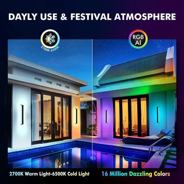 Alt view image 2 of 7 - RGB Wall Washer Light, 42W RGBCW Smart APP Waterproof LED Strip Lights Bar, Dimmable for Church Wedding Birthday Party Outdoor Stage Lighting Christmas Decoration