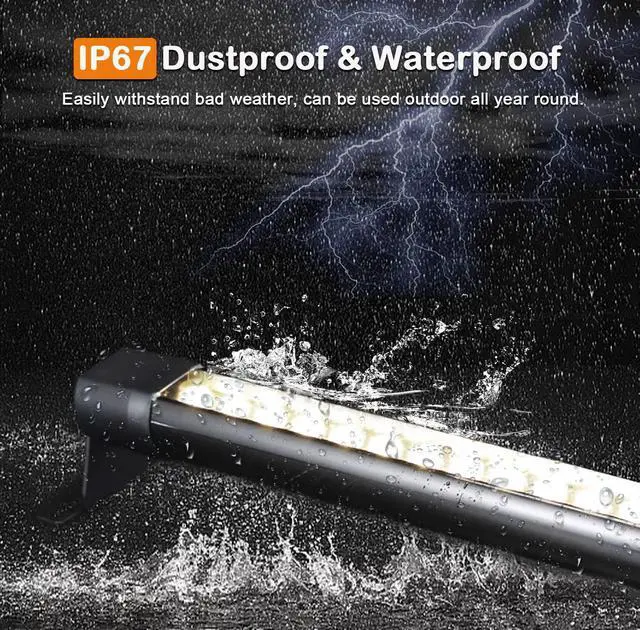 Alt view image 4 of 7 - 36W LED Wall Washer Light Bars, 2FT 5000K Daylight White Outdoor Wall Washer Light, 120V Waterproof IP67 Wall Wash Lights for Outdoor, Plug in (1 Pack)