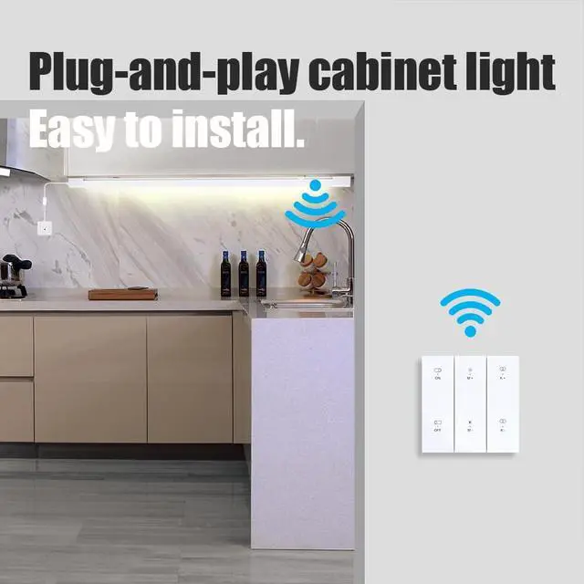 Alt view image 2 of 7 - Under Cabinet Lights with Plug. 3000K-6500K Dimming and Color. with Wireless Control Panel and Remote Control.15W 1500LM for Garage, Kitchen, Bathroom, Closet, Office (16 inch)