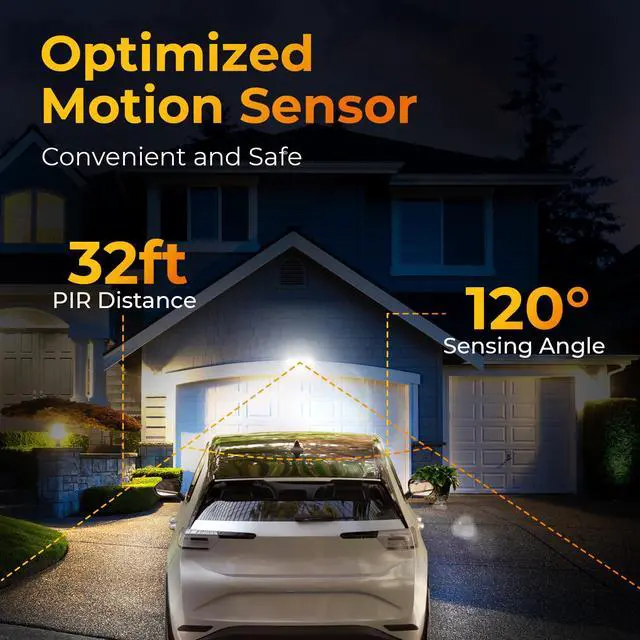 Alt view image 3 of 7 - Solar Motion Sensor Outdoor Lights, 3 Modes LED Security Flood Light with Remote Control, IP65 Waterproof Solar Powered Outside Wall Light for Garden Patio Garage Yard (Black, 2 Pack)