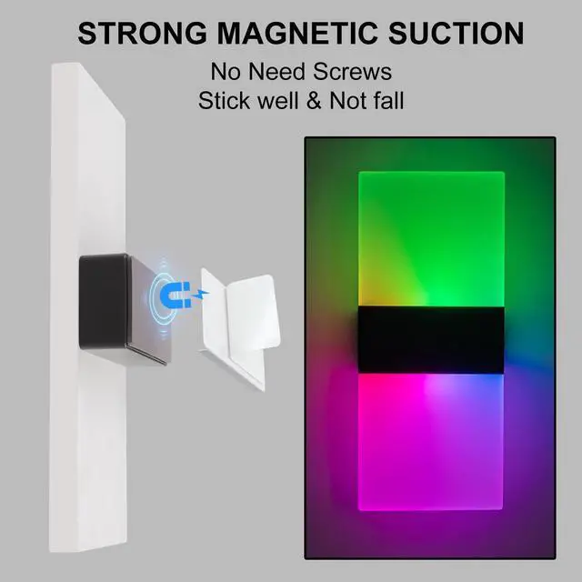 Alt view image 3 of 7 - Wall Sconce, LED Wall Lights for Room Decor, Battery Operated Wall Sconce, Remote Control, Dimmable, Rechargeable, Small Night Lights for Hallway Stairway Porch Closet